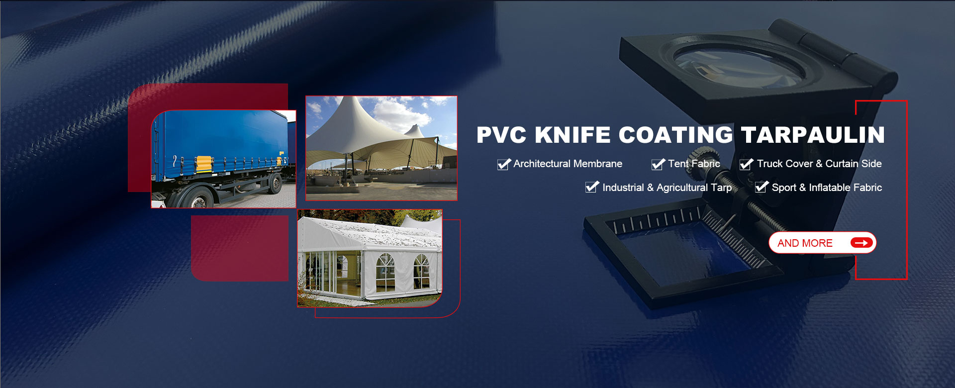 ผ้าใบกันน้ำเคลือบมีด PVC ของจีน